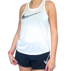 White Nike Swoosh Run Tank
